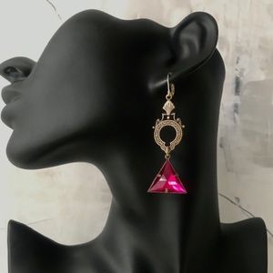 Evran Rose Pink Art Nouveau Statement Earrings